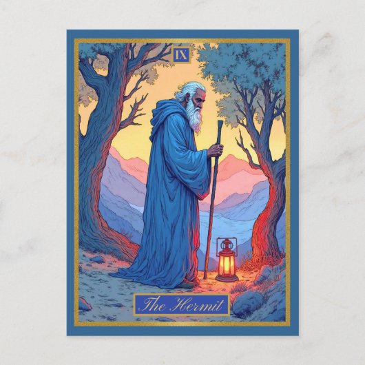 Tarot Kaart Illustration, De kluizenaar (Voorkant)