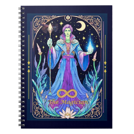 Tarot Kaart Illustration, De tovenaar Notitieboek (Voorkant)