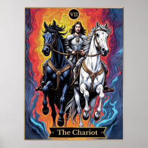 Tarot Kaart Illustration, De wagen Poster