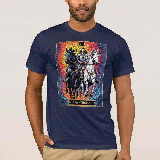 Tarot Kaart Illustration, De wagen T-shirt (Voorkant)