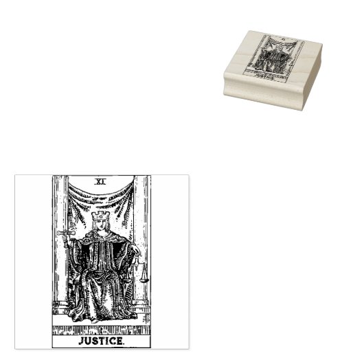 Tarot Kaart: Justitie: gepersonaliseerde tekst Rubberstempel (Gestempeld)