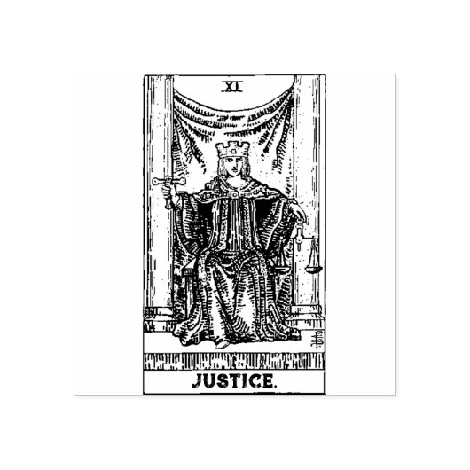 Tarot Kaart: Justitie: gepersonaliseerde tekst Rubberstempel (Afrduk)