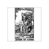 Tarot Kaart: Koningin van munten Pentacles geperso Rubberstempel (Afrduk)
