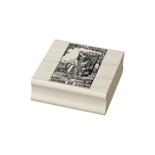 Tarot Kaart: Koningin van munten Pentacles geperso Rubberstempel (Stempel)
