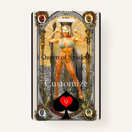 Tarot Kaart Koningin van Schoppen Thunder_Cove Badge (Voorkant)
