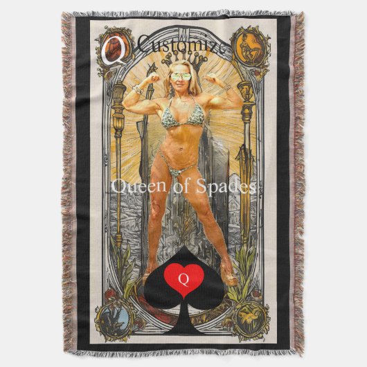 Tarot Kaart Koningin van Schoppen Thunder_Cove Deken (Voorkant Verticaal)