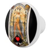 Tarot Kaart Koningin van Schoppen Thunder_Cove Keramische Knop (Rechts)