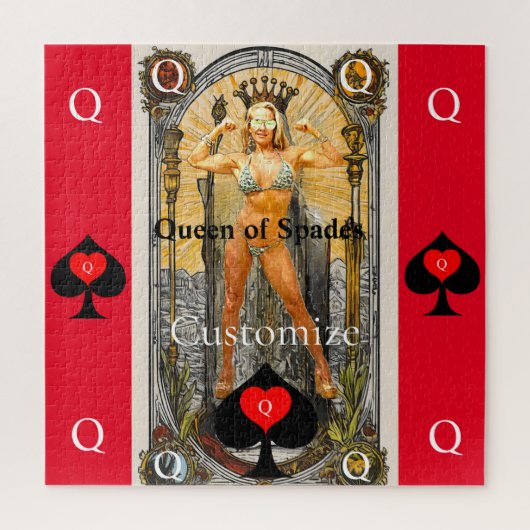 Tarot Kaart Koningin van Schoppen Thunder_Cove Legpuzzel (Verticaal)