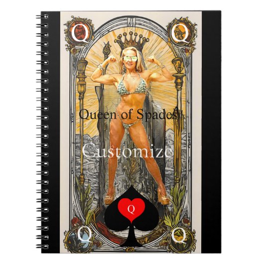 Tarot Kaart Koningin van Schoppen Thunder_Cove Notitieboek (Voorkant)