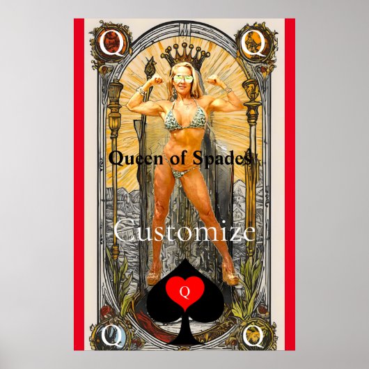 Tarot Kaart Koningin van Schoppen Thunder_Cove Poster (Voorkant)