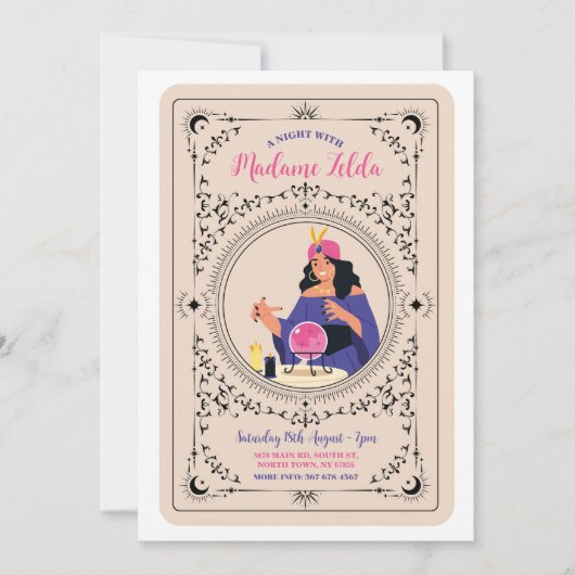 Tarot Kaart Lezing Crystal Ball Party Uitnodigen (Voorkant)