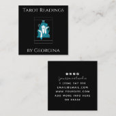 Tarot Kaart Lezingen Mystieke Witchy Zwart & Wit Vierkante Visitekaartje (Voorkant / Achterkant)