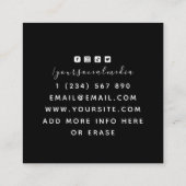 Tarot Kaart Lezingen Mystieke Witchy Zwart & Wit Vierkante Visitekaartje (Achterkant)