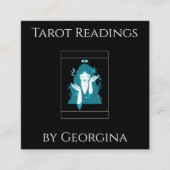 Tarot Kaart Lezingen Mystieke Witchy Zwart & Wit Vierkante Visitekaartje (Voorkant)