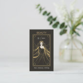 Tarot Kaart make-up haar stylist estheticus zwart Visitekaartje (Staand voorkant)