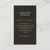 Tarot Kaart make-up haar stylist estheticus zwart Visitekaartje (Achterkant)