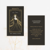 Tarot Kaart make-up haar stylist estheticus zwart Visitekaartje