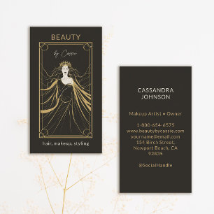 Tarot Kaart make-up haar stylist estheticus zwart Visitekaartje