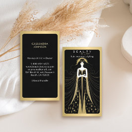 Tarot Kaart make-up kapper estheticus zwart Visitekaartje