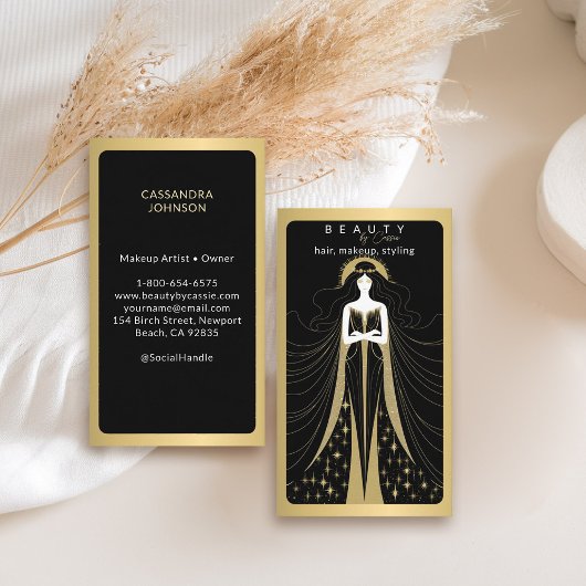 Tarot Kaart make-up kapper estheticus zwart Visitekaartje