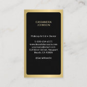 Tarot Kaart make-up kapper estheticus zwart Visitekaartje (Achterkant)