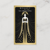 Tarot Kaart make-up kapper estheticus zwart Visitekaartje (Voorkant)
