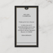 Tarot Kaart Make-up Kapper Monogram Goud Zwart Visitekaartje (Achterkant)