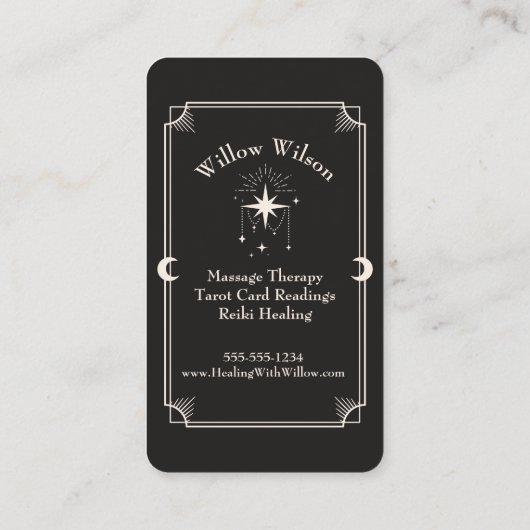 Tarot Kaart Massage Therapeut Visitekaartje (Achterkant)