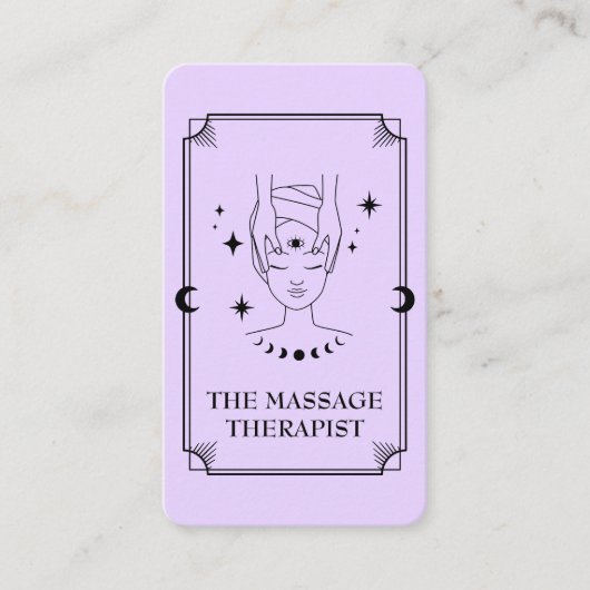 Tarot Kaart Massage Therapeut Visitekaartje (Voorkant)