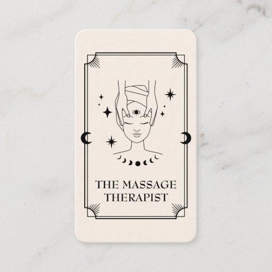 Tarot Kaart Massage Therapeut Visitekaartje (Voorkant)