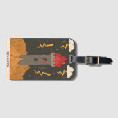 Tarot kaart moderne grote Arcana toren, esoterica Bagagelabel (Voorkant (horizontaal))