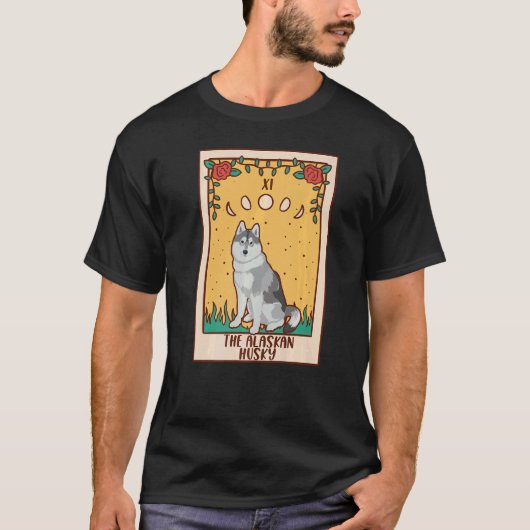 Tarot Kaart Occult Magic Occultism Dog Alaskan Hus T-shirt (Voorkant)
