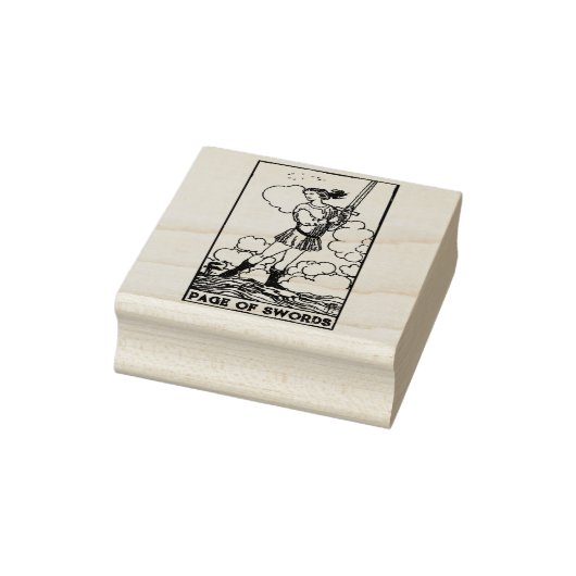 Tarot Kaart: Pagina van zwaarden gepersonaliseerd Rubberstempel (Stempel)