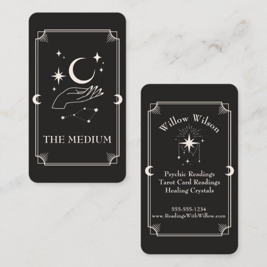 Tarot Kaart Psychic Medium Celestial Visitekaartje (Voorkant / Achterkant)