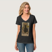 Tarot Kaart Queen of Wands and Black Cats Graphic  T-shirt (Voorkant volledig)