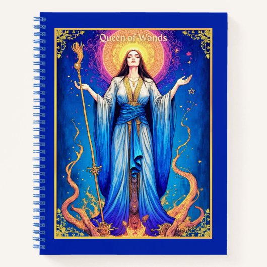 Tarot Kaart, Queen of Wands Journal Notitieboek (Voorkant)