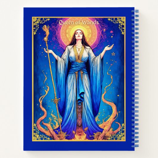 Tarot Kaart, Queen of Wands Journal Notitieboek (Achterkant)