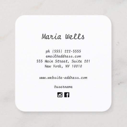 Tarot Kaart Reader Psychic Medium Vierkante Visitekaartje (Achterkant)