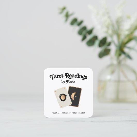 Tarot Kaart Reader Psychic Medium Vierkante Visitekaartje (Staand voorkant)