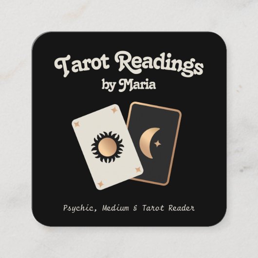 Tarot Kaart Reader Psychic Medium Vierkante Visitekaartje (Voorkant)