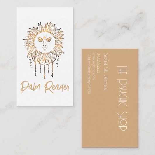Tarot Kaart Reader Psychic Palm Reading Visitekaartje (Voorkant / Achterkant)