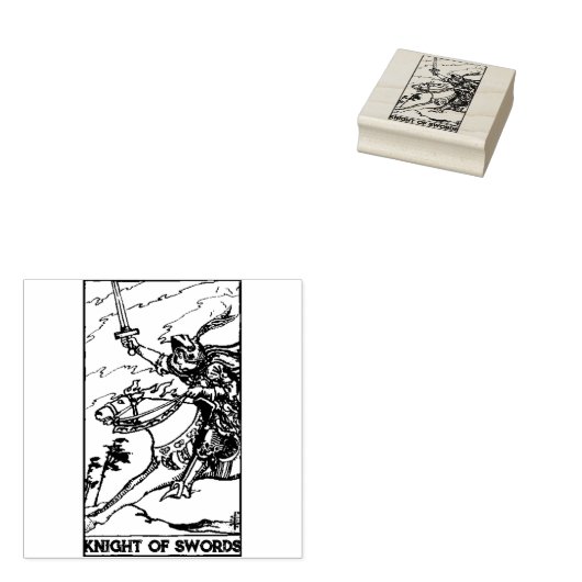 Tarot Kaart: Ridder van Zwaarden gepersonaliseerd Rubberstempel (Gestempeld)