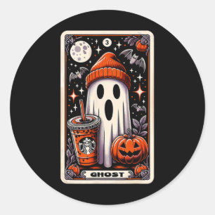Tarot Kaart Schattige Ghost Spooky Seizoen Jack O Ronde Sticker