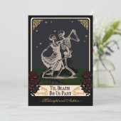 Tarot Kaart skeletten tot de dood bruiloft uitnodi (Staand voorkant)