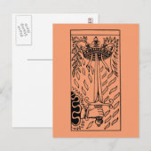 Tarot-Kaart: Smaak van zwaarden Briefkaart (Voorkant / Achterkant)
