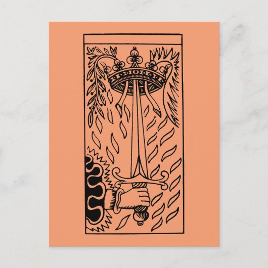 Tarot-Kaart: Smaak van zwaarden Briefkaart (Voorkant)