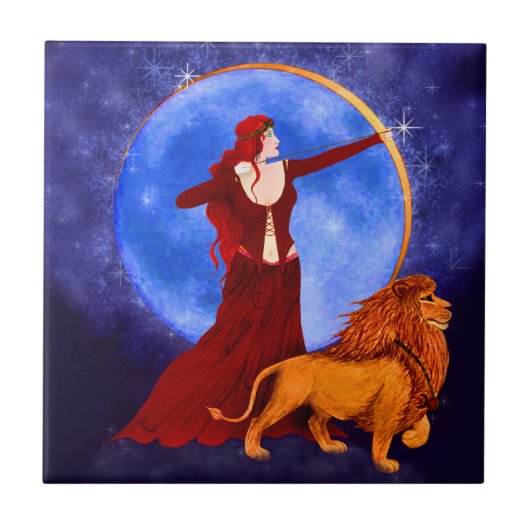 Tarot Kaart Sterkte keramische Tegel Tegeltje (Voorkant)