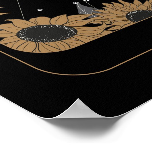 Tarot Kaart tafel 6 zitplattegrond bruiloft zon ma Poster (Hoek)