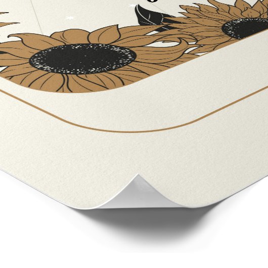 Tarot Kaart tafel 6 zitplattegrond bruiloft zon ma Poster (Hoek)