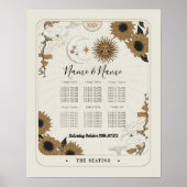 Tarot Kaart tafel 6 zitplattegrond bruiloft zon ma Poster (Voorkant)